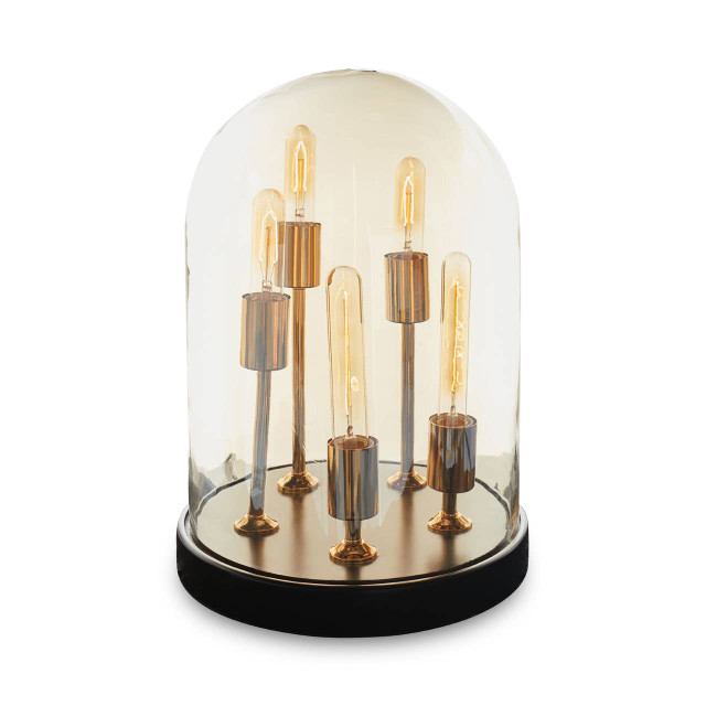 Premier Housewares Dome Amber Glass Table Lamp