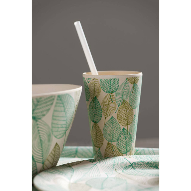 Premier Housewares Eden Leaf Design Bamboo Tumbler