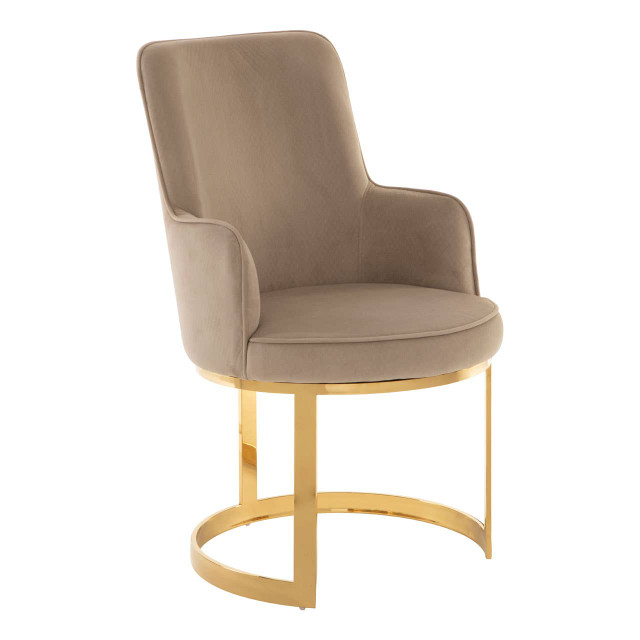 Premier Housewares Eliza Beige Velvet Dining Chair