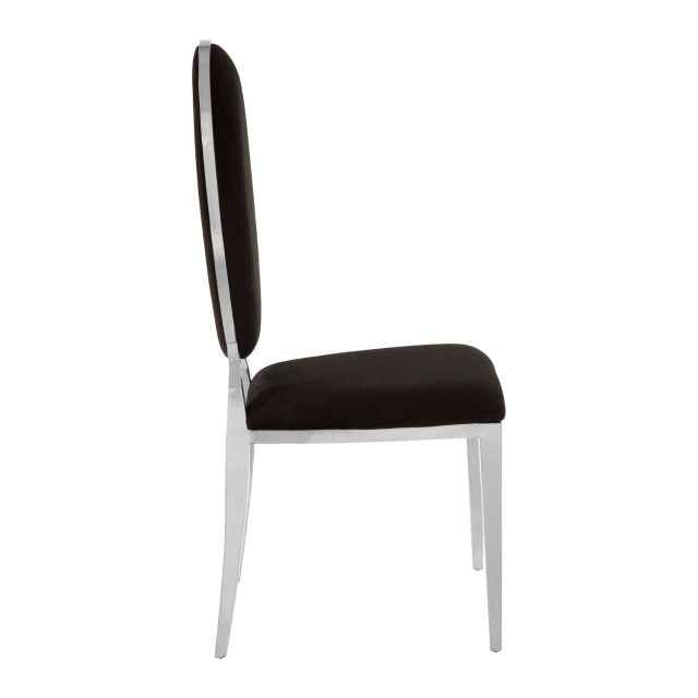 Premier Housewares Eliza Black Velvet Dining Chair