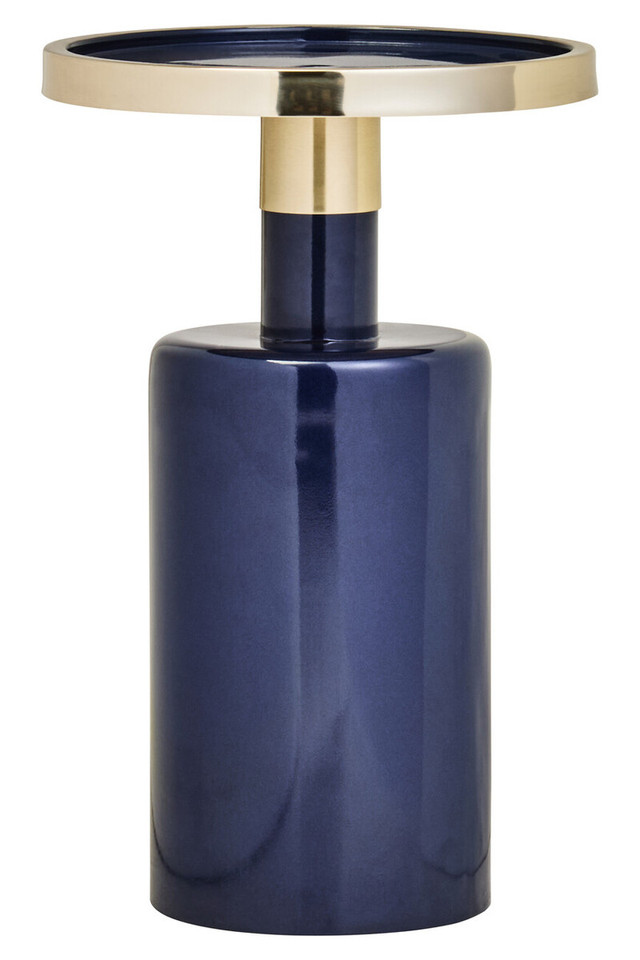 Premier Housewares Elva Navy And Gold Side Table