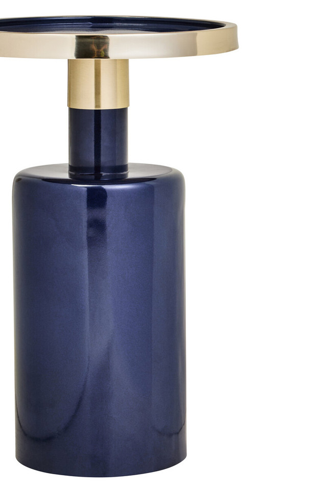 Premier Housewares Elva Navy And Gold Side Table