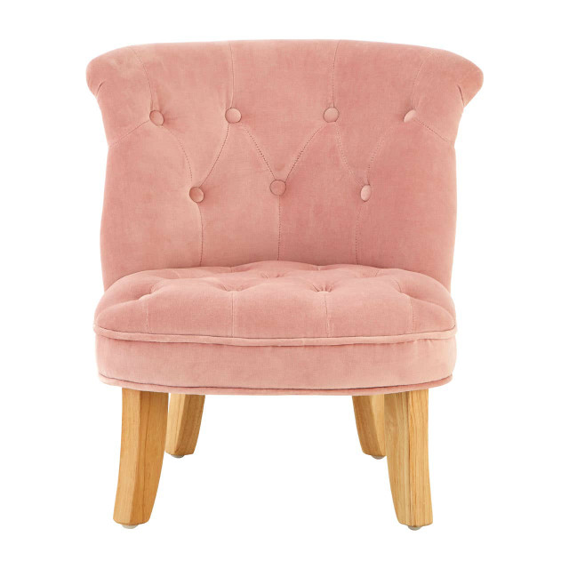 Premier Housewares Estelle Pink Velvet Kids Chair