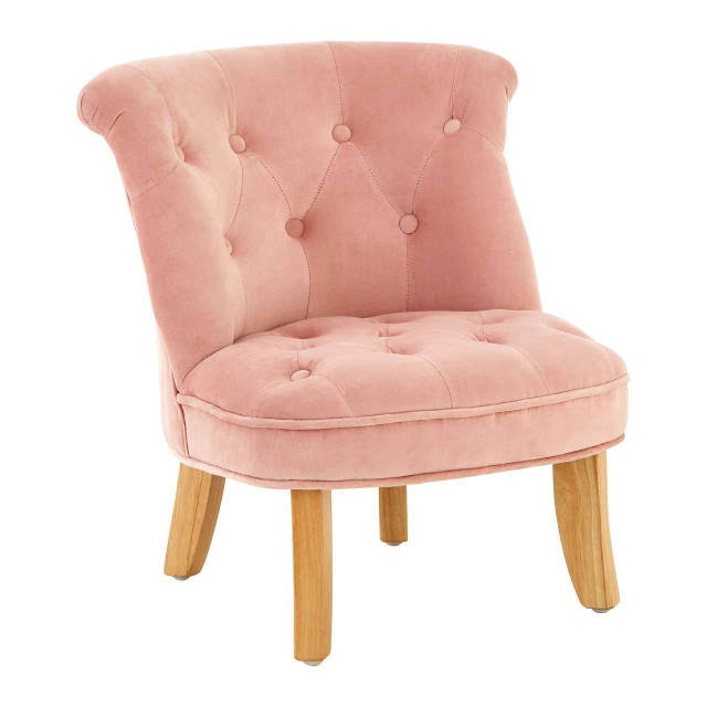 Premier Housewares Estelle Pink Velvet Kids Chair