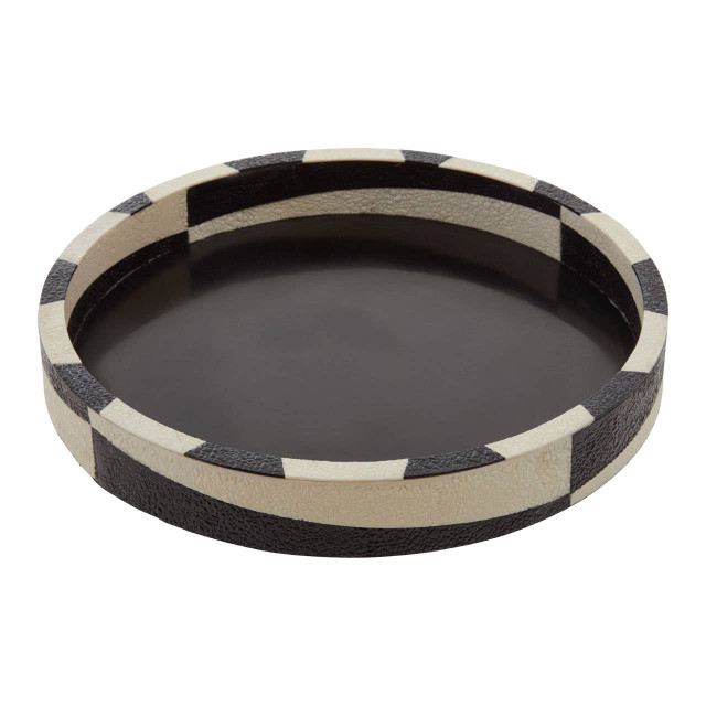 Premier Housewares Ezra Black And White Round Tray