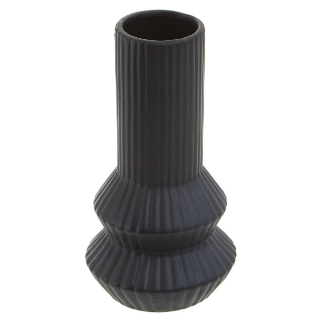 Premier Housewares Fabia Black Ribbed Vase