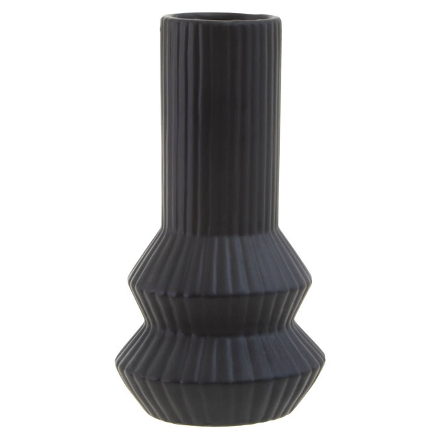 premier housewares Fabia Black Ribbed Vase