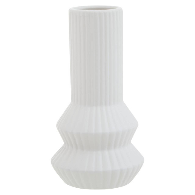 Premier Housewares Fabia White Ribbed Vase