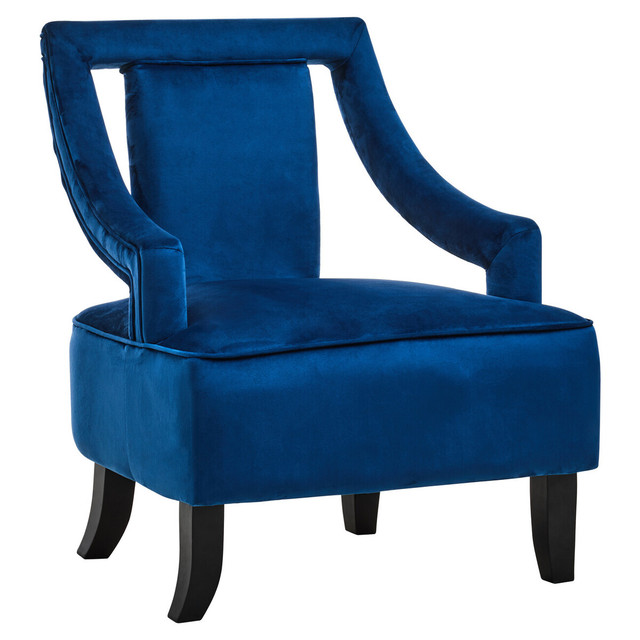 Premier Housewares Faye Midnight Blue Velvet Chair