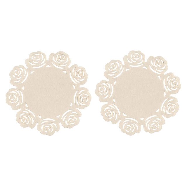 Premier Housewares Felt Set Of 2 Ivory Placemats