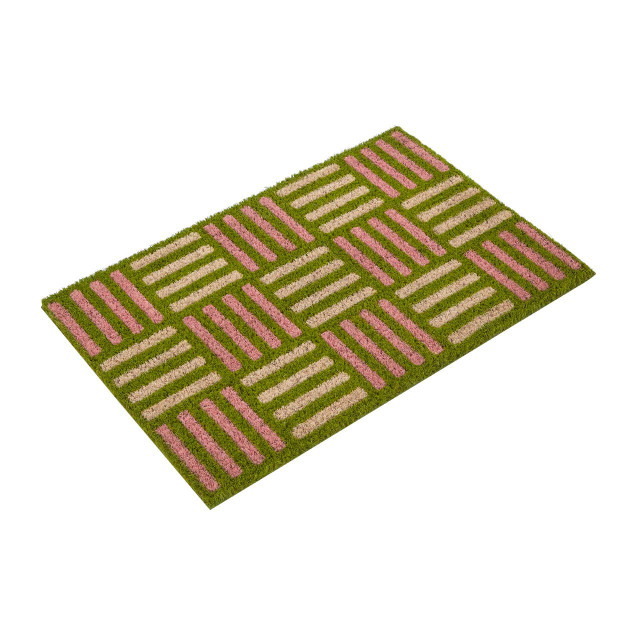 Premier Housewares Filta Green Grid Design Doormat