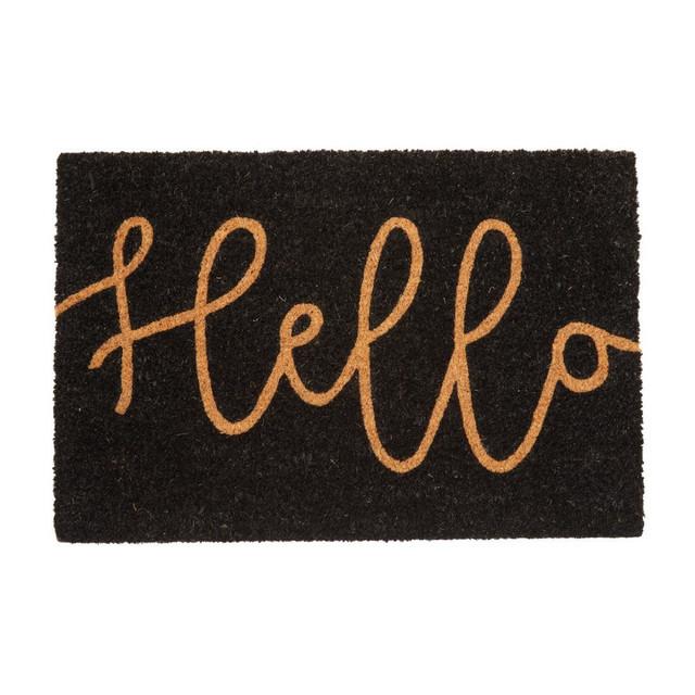 Premier Housewares Filta Hello Black Coir Doormat