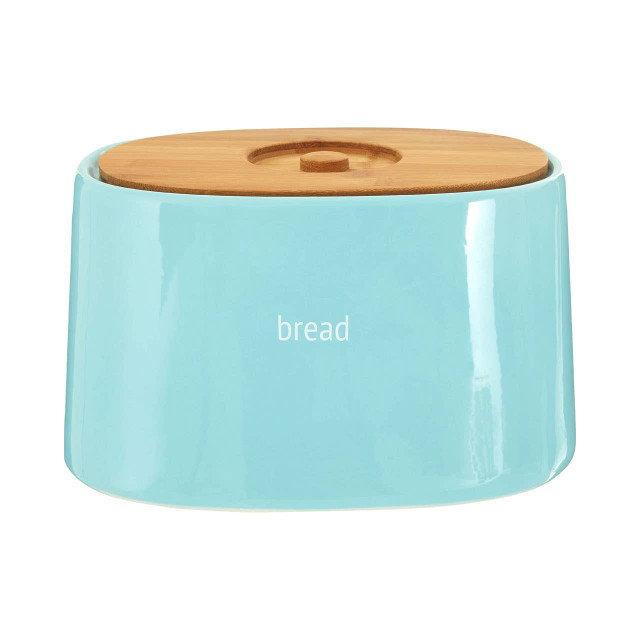 Premier Housewares Fletcher Blue Ceramic Bread Bin