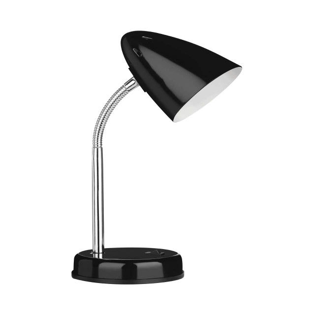 Premier Housewares Flexi Black Gloss Desk Lamp