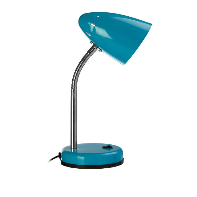 Premier Housewares Flexi Blue Gloss Desk Lamp