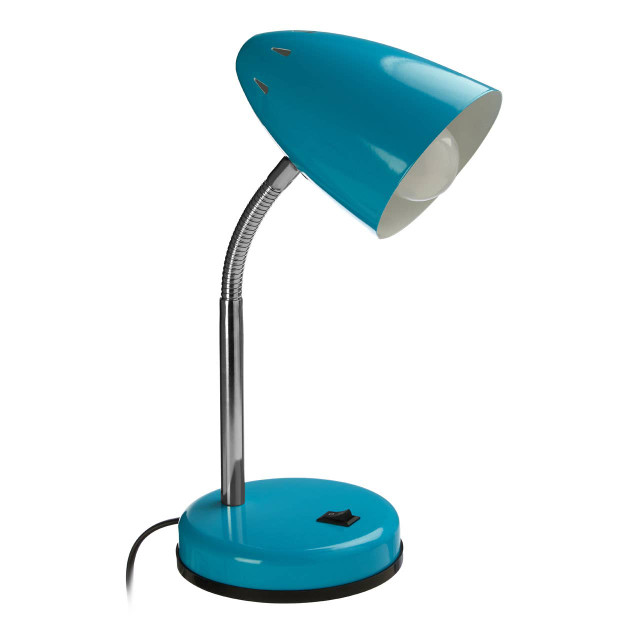 Premier Housewares Flexi Blue Gloss Desk Lamp