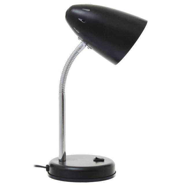 Premier Housewares Flexi Matte Black Desk Lamp