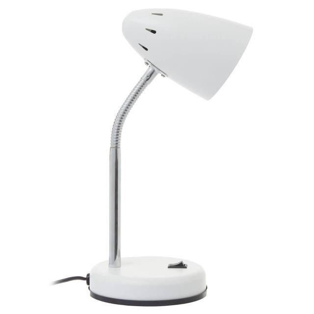Premier Housewares Flexi Matte White Desk Lamp