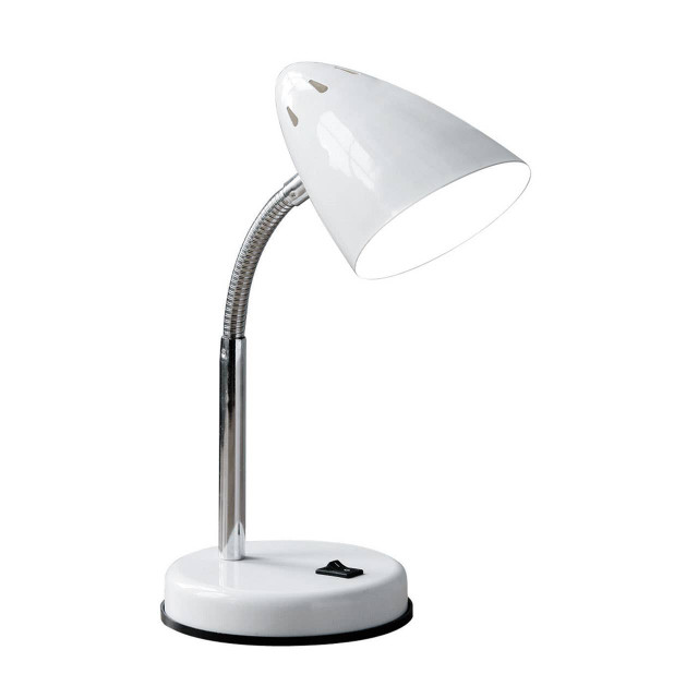 Premier Housewares Flexi White Gloss Desk Lamp