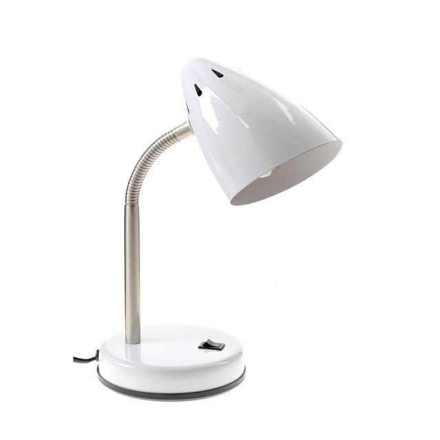 Premier Housewares Flexi White Gloss Desk Lamp