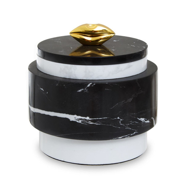 Premier Housewares Flos Black Marble Storage Jar