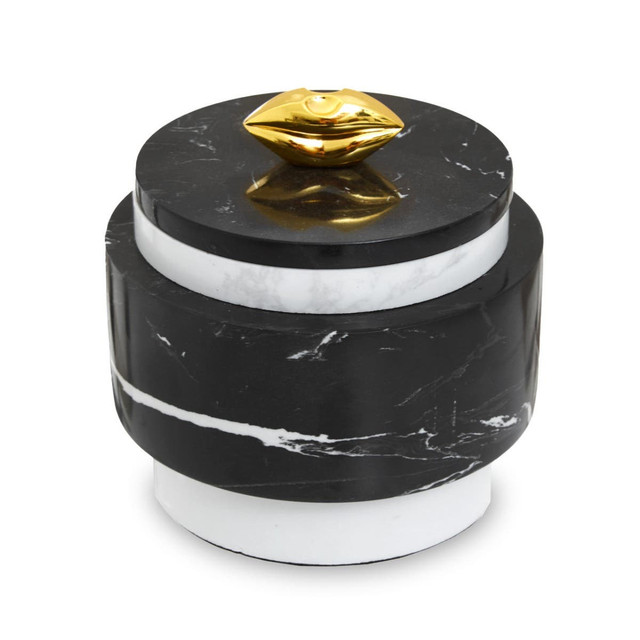 Premier Housewares Flos Black Marble Storage Jar