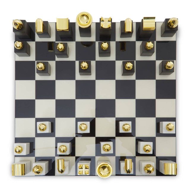 Premier Housewares Flos Marble And Wood Chess Set