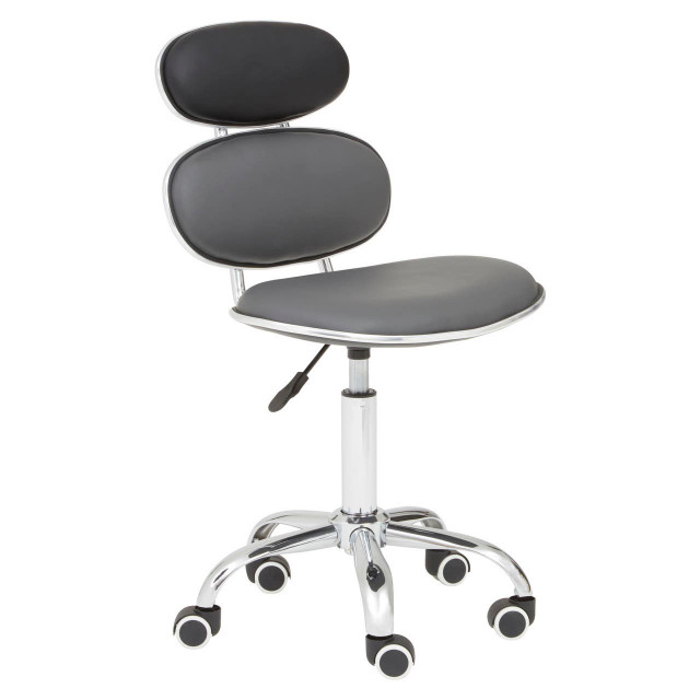 Premier Housewares Fran Black PU Home Office Chair