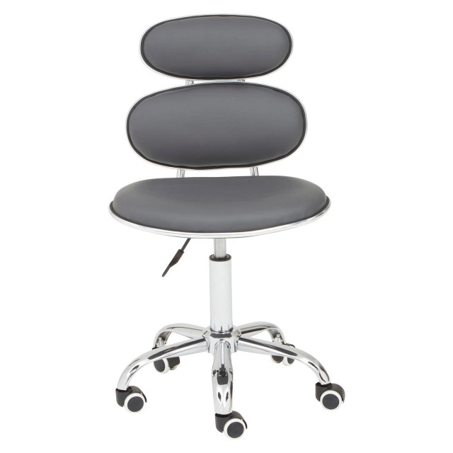 Premier Housewares Fran Grey PU Home Office Chair