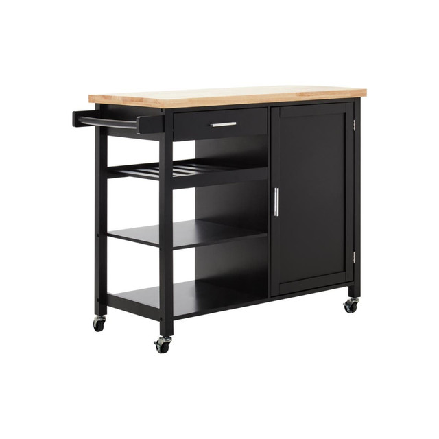 Premier Housewares Frankfurt Black Kitchen Trolley
