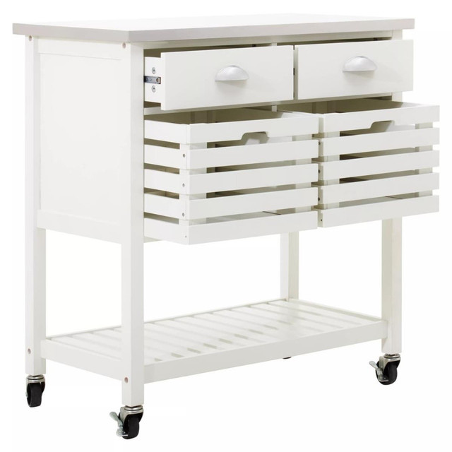 Premier Housewares Frankfurt Cream Kitchen Trolley