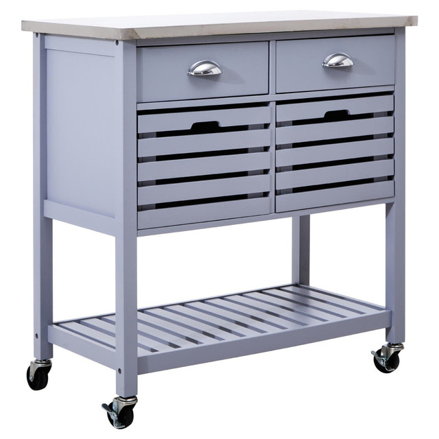 Premier Housewares Frankfurt Grey Kitchen Trolley