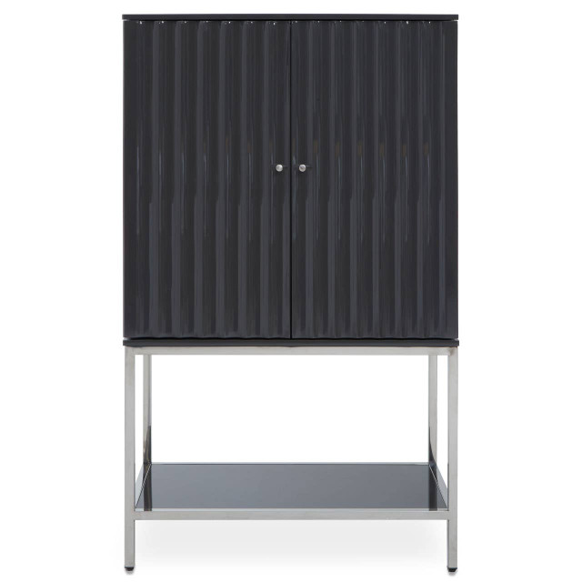 Premier Housewares Genoa Grey Gloss Finish Cabinet