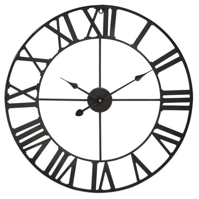 Premier Housewares Genova Black Metal Wall Clock