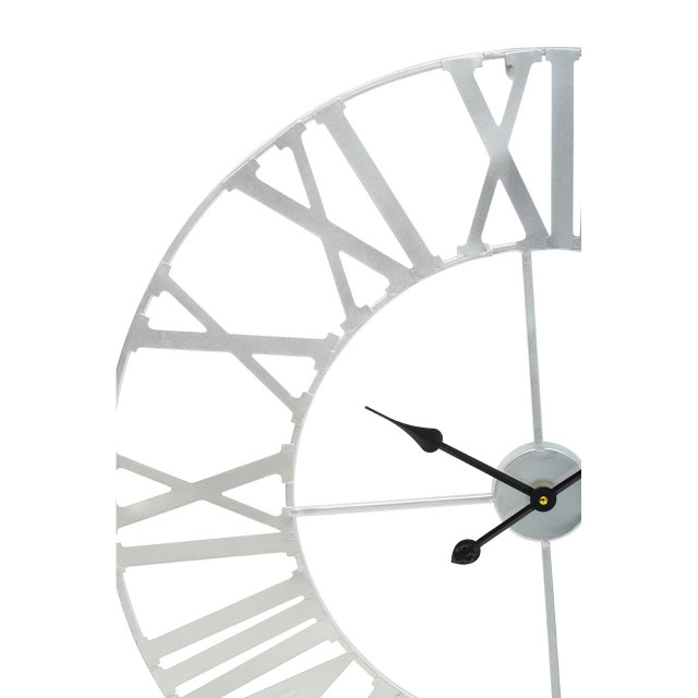 Premier Housewares Genova Silver Metal Wall Clock