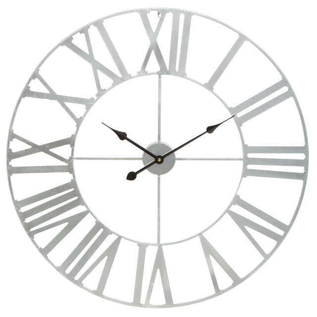 premier housewares Genova Silver Metal Wall Clock