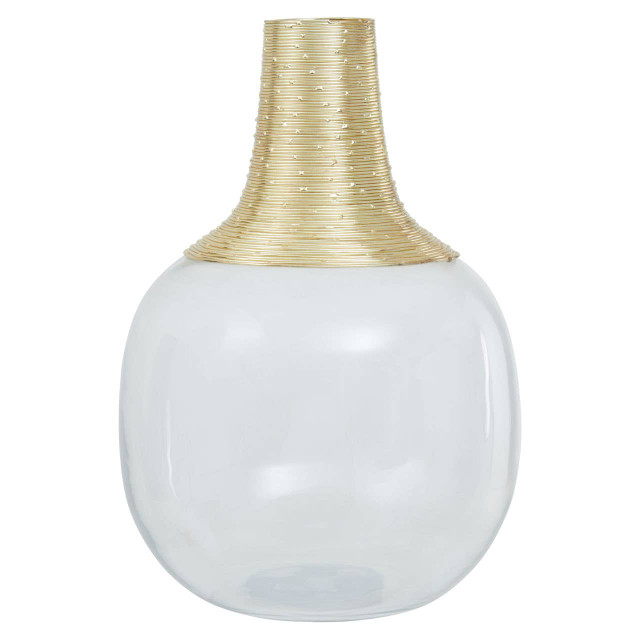Premier Housewares Glynn Glass And Gold Large Vase