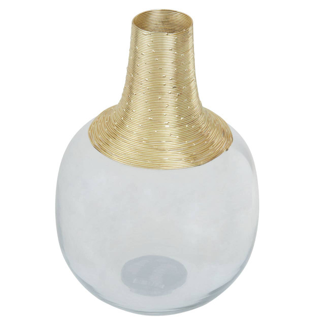 Premier Housewares Glynn Glass And Gold Large Vase