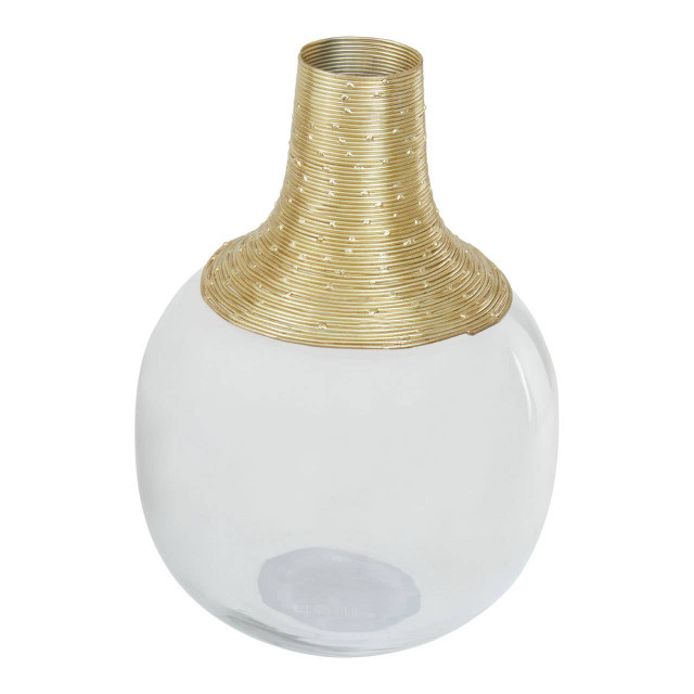 Premier Housewares Glynn Glass And Gold Small Vase