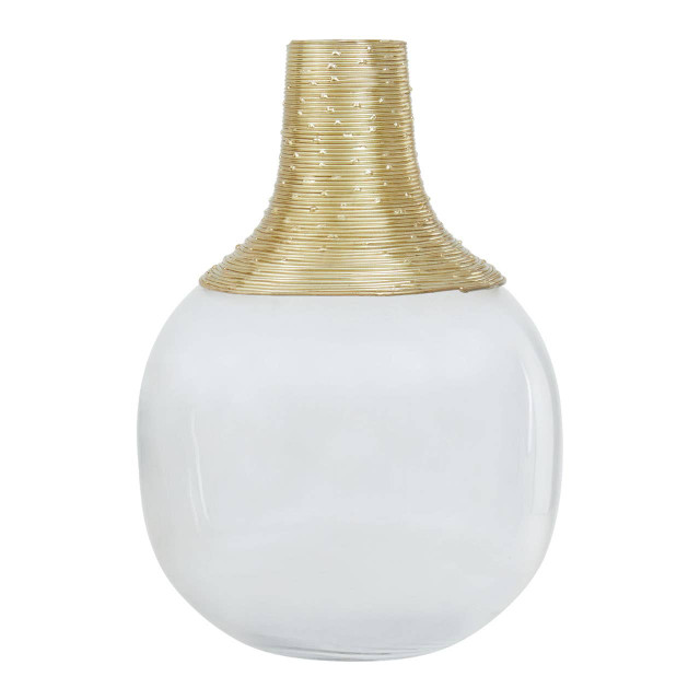 premier housewares Glynn Glass And Gold Small Vase