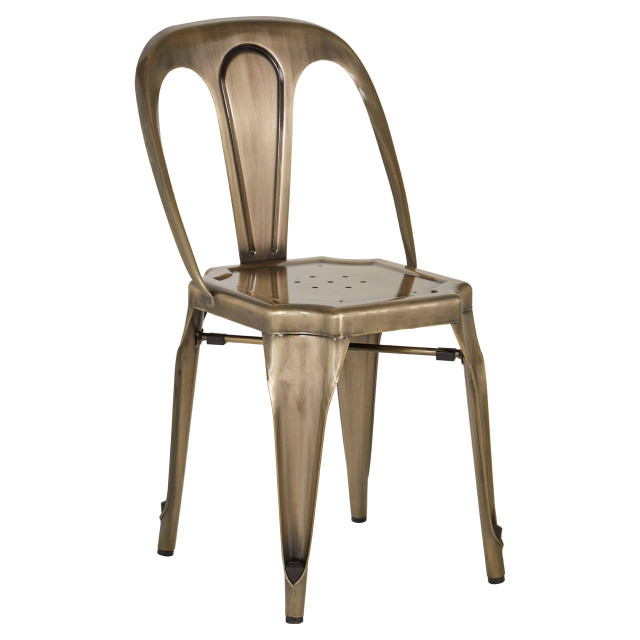 Premier Housewares Grange Brass Finish Metal Chair