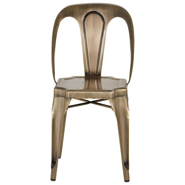 Premier Housewares Grange Brass Finish Metal Chair