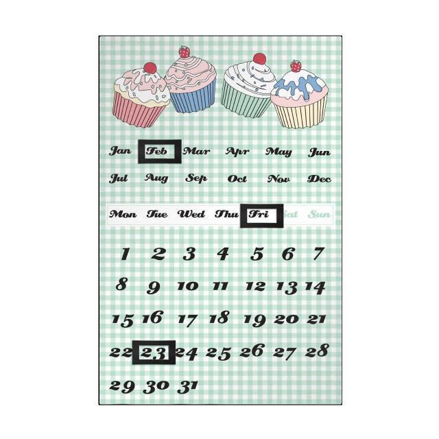 Premier Housewares Green Cupcake Magnetic Calendar