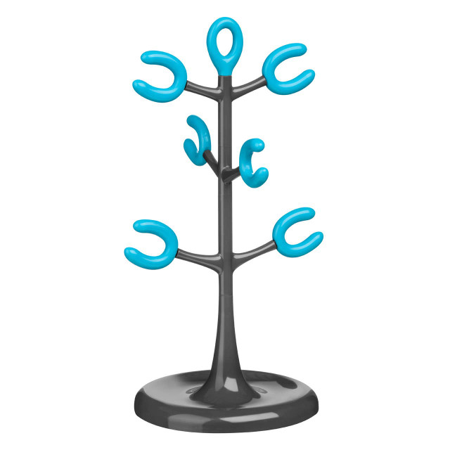 premier housewares Grey and Blue 6 Cup Mug Tree