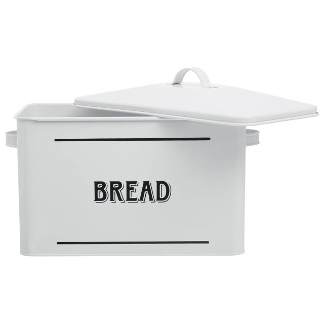Premier Housewares Grocer White Metal Bread Bin