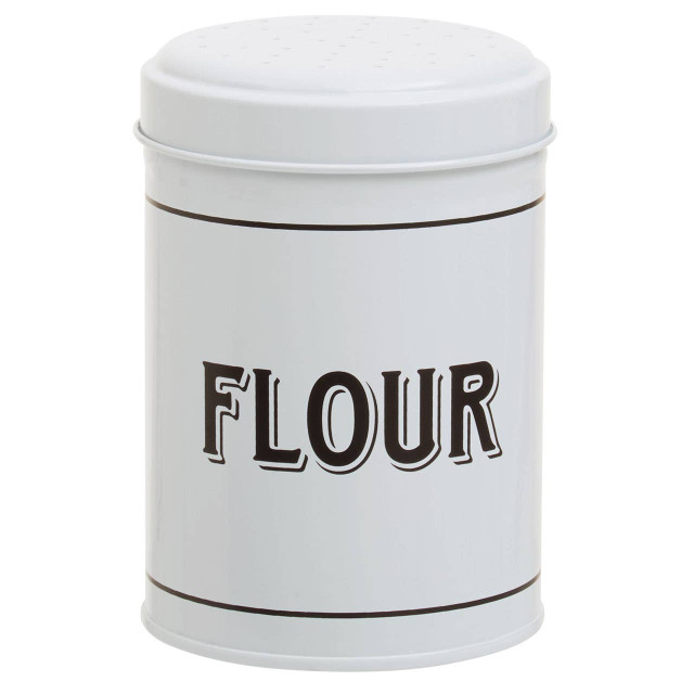 Premier Housewares Grocer White Metal Flour Shaker