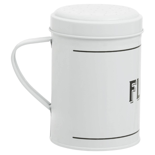 Premier Housewares Grocer White Metal Flour Shaker