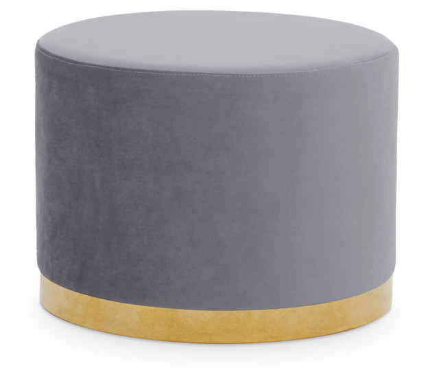 Premier Housewares Hagen Grey And Gold Round Stool