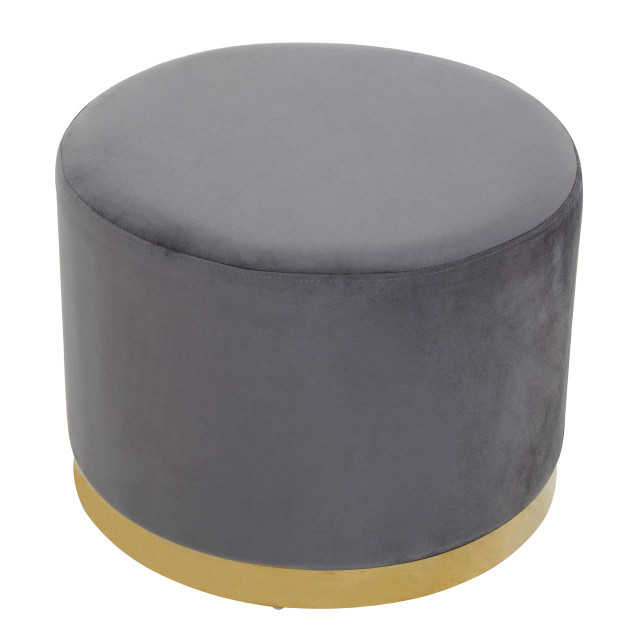 Premier Housewares Hagen Grey And Gold Round Stool
