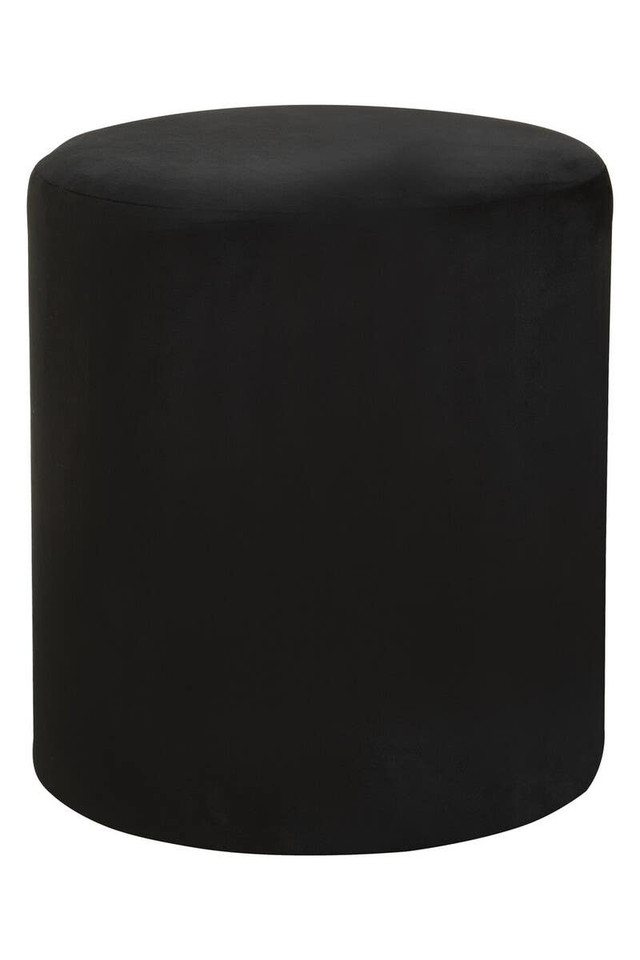 Premier Housewares Haley Black Velvet Pouffe